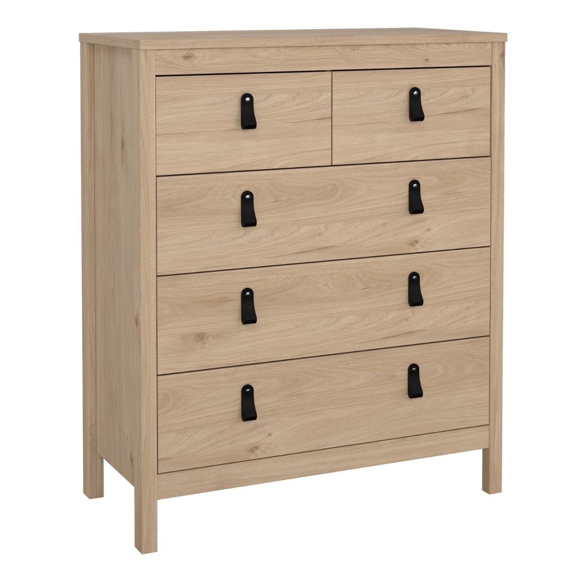 Barcelona 5 Drawer Chest of Drawers Unit In Jackson Hickory Oak - Price Crash Furniture