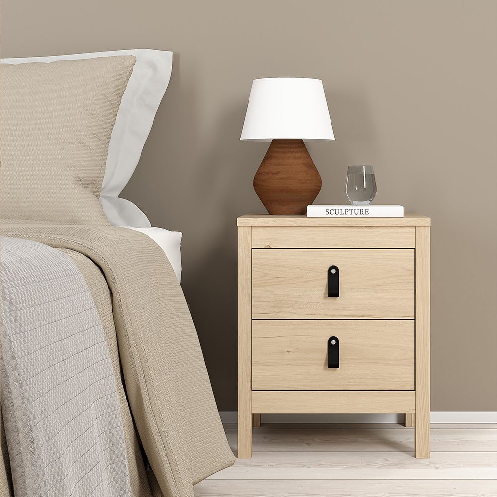 Barcelona Bedroom Package 2 Drawer Bedside 5 Drawer Chest 2 Door Wardrobe In Jackson Hickory Oak - Price Crash Furniture