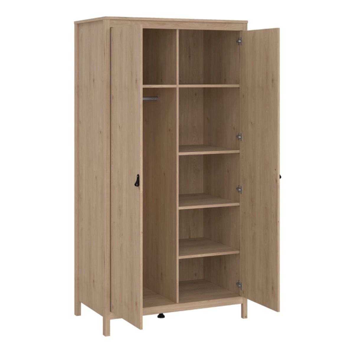 Barcelona Bedroom Package 2 Drawer Bedside 5 Drawer Chest 2 Door Wardrobe In Jackson Hickory Oak - Price Crash Furniture