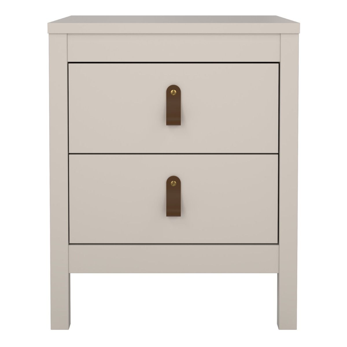 Barcelona Bedside Table 2 Drawers In Cashmere - Price Crash Furniture