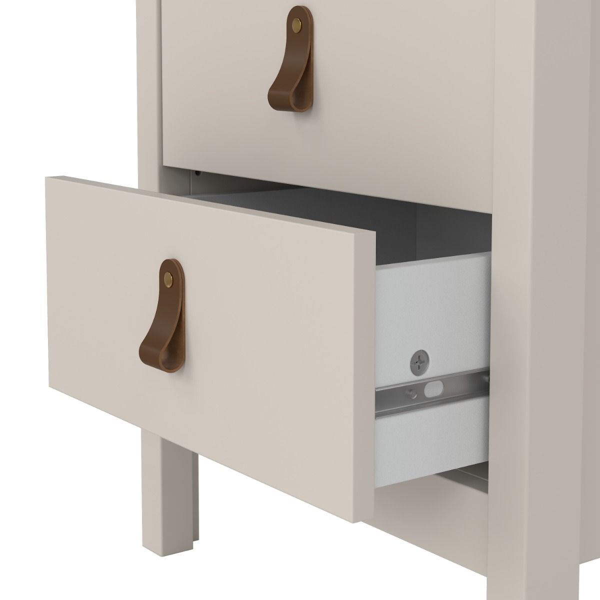 Barcelona Bedside Table 2 Drawers In Cashmere - Price Crash Furniture