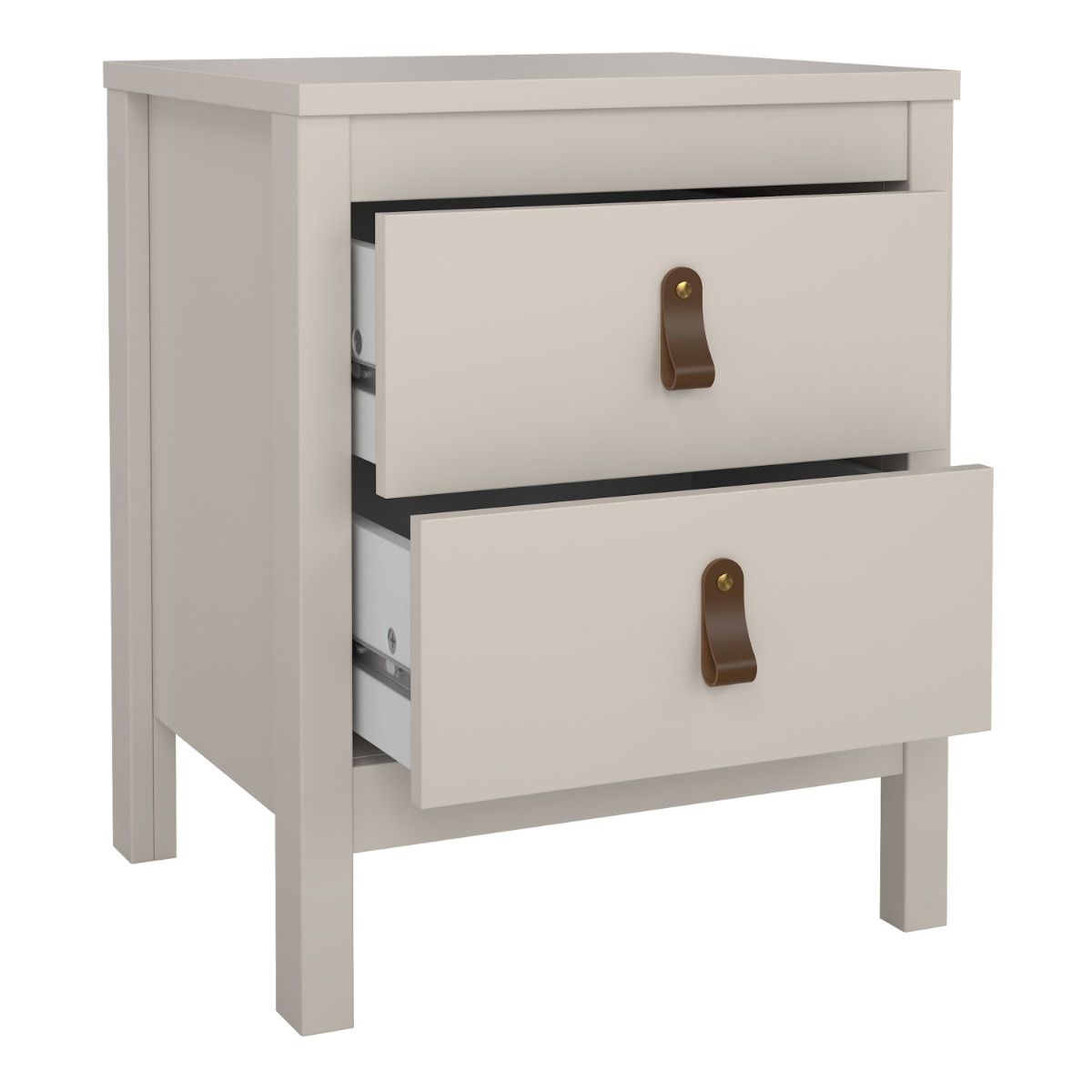 Barcelona Bedside Table 2 Drawers In Cashmere - Price Crash Furniture