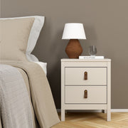 Barcelona Bedside Table 2 Drawers In Cashmere - Price Crash Furniture