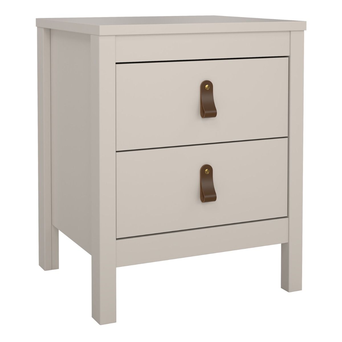 Barcelona Bedside Table 2 Drawers In Cashmere - Price Crash Furniture