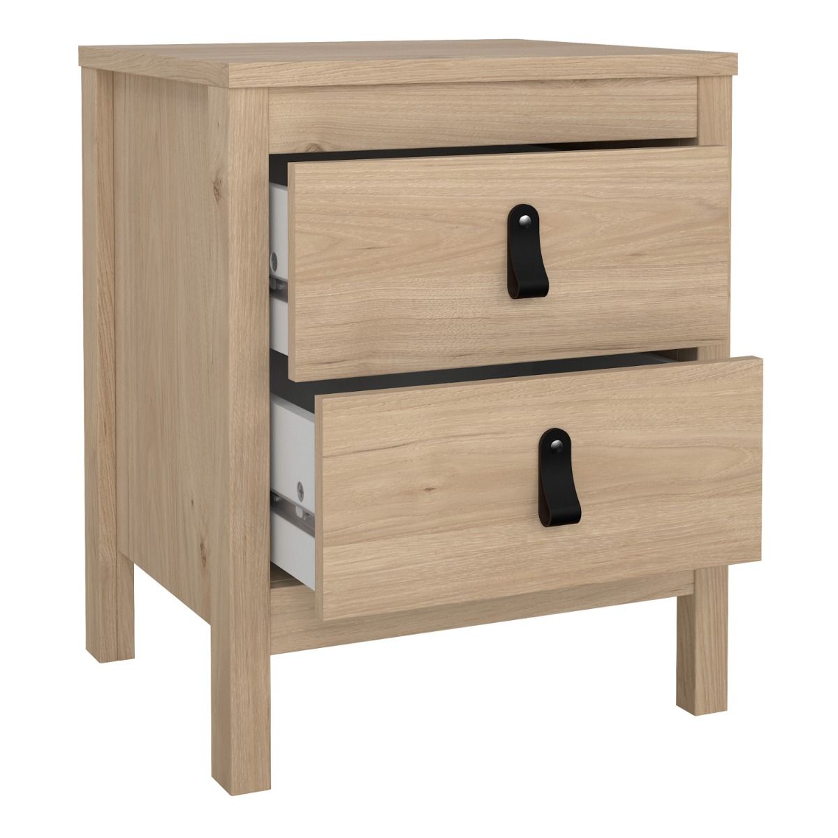 Barcelona Bedside Table 2 Drawers In Jackson Hickory Oak - Price Crash Furniture