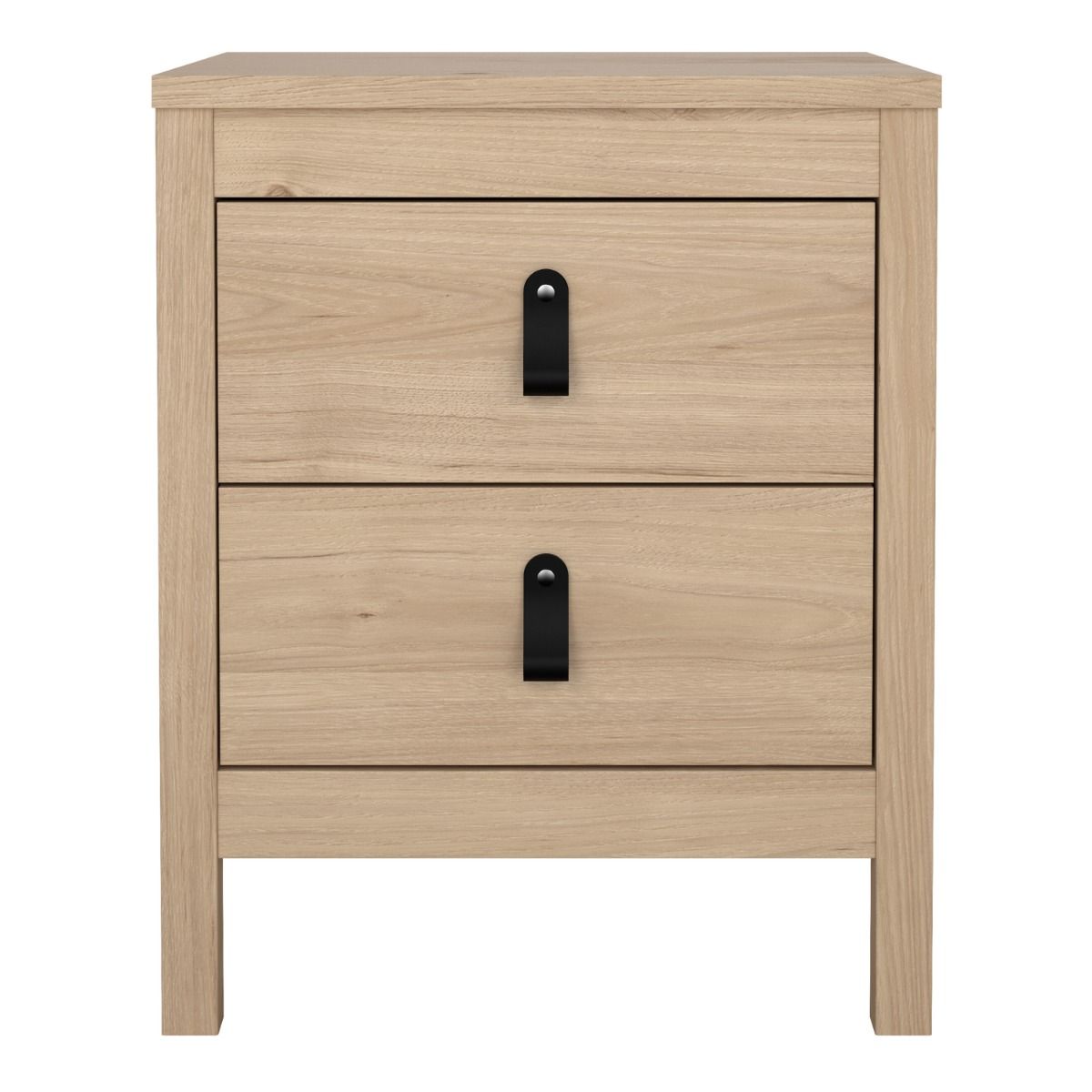 Barcelona Bedside Table 2 Drawers In Jackson Hickory Oak - Price Crash Furniture