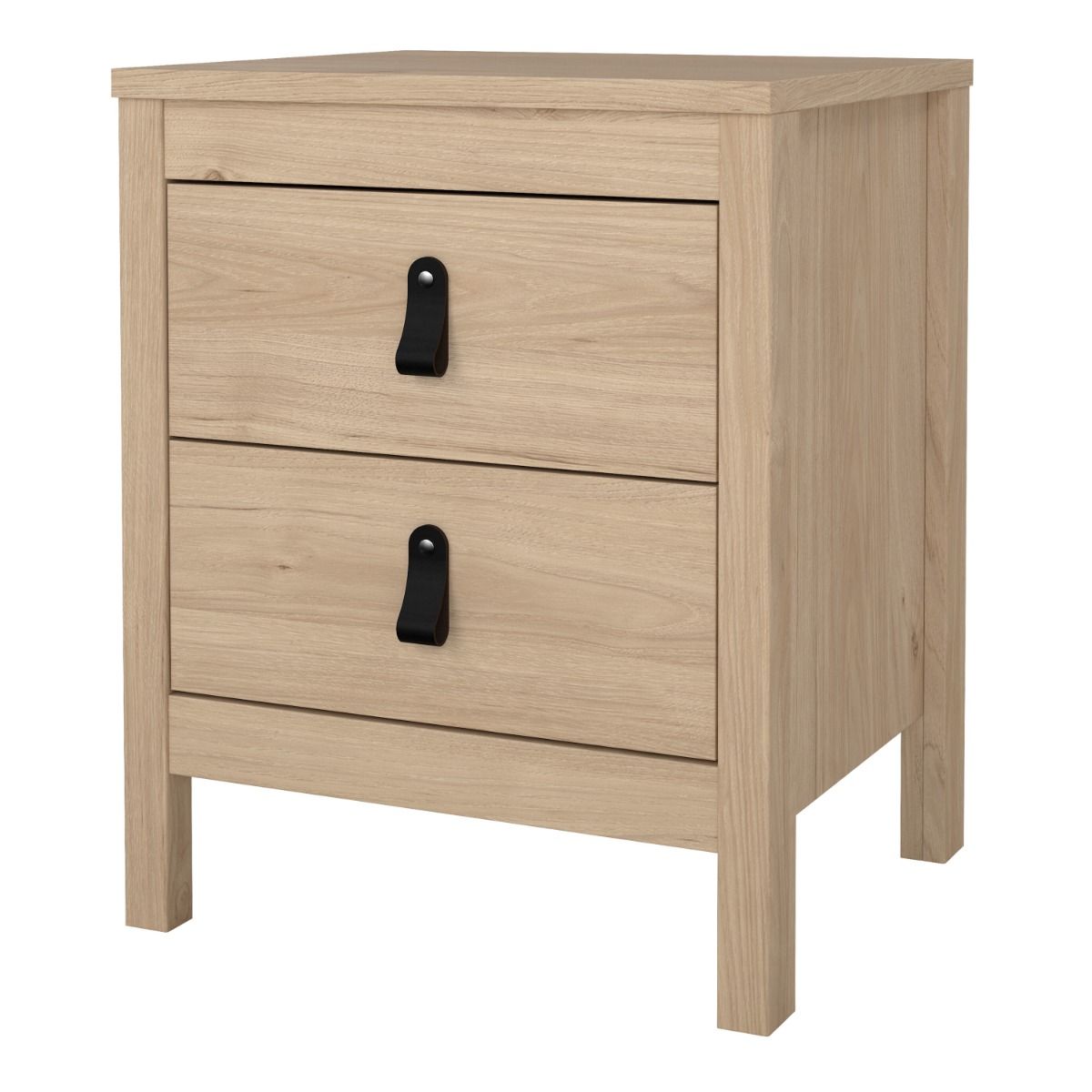 Barcelona Bedside Table 2 Drawers In Jackson Hickory Oak - Price Crash Furniture