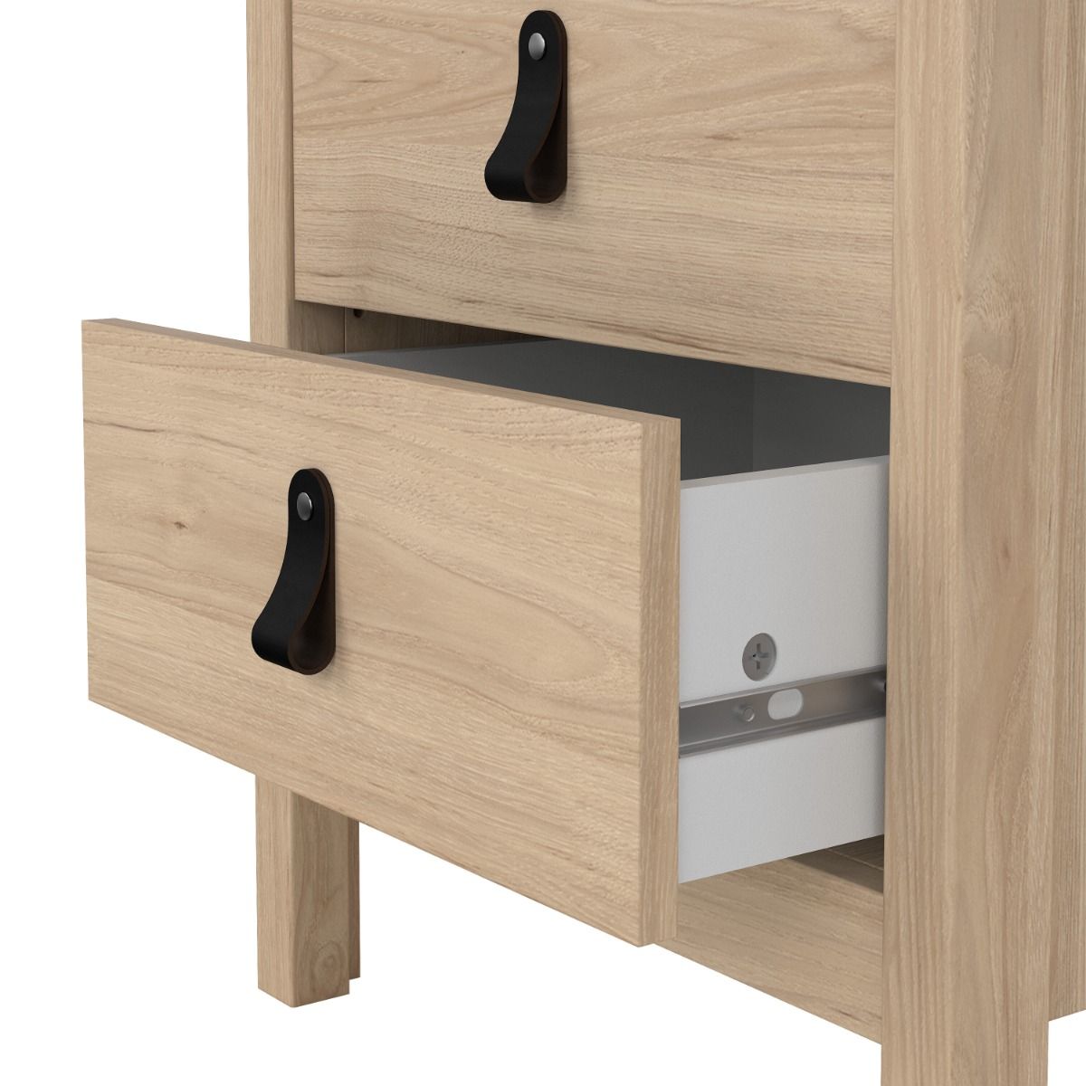 Barcelona Bedside Table 2 Drawers In Jackson Hickory Oak - Price Crash Furniture