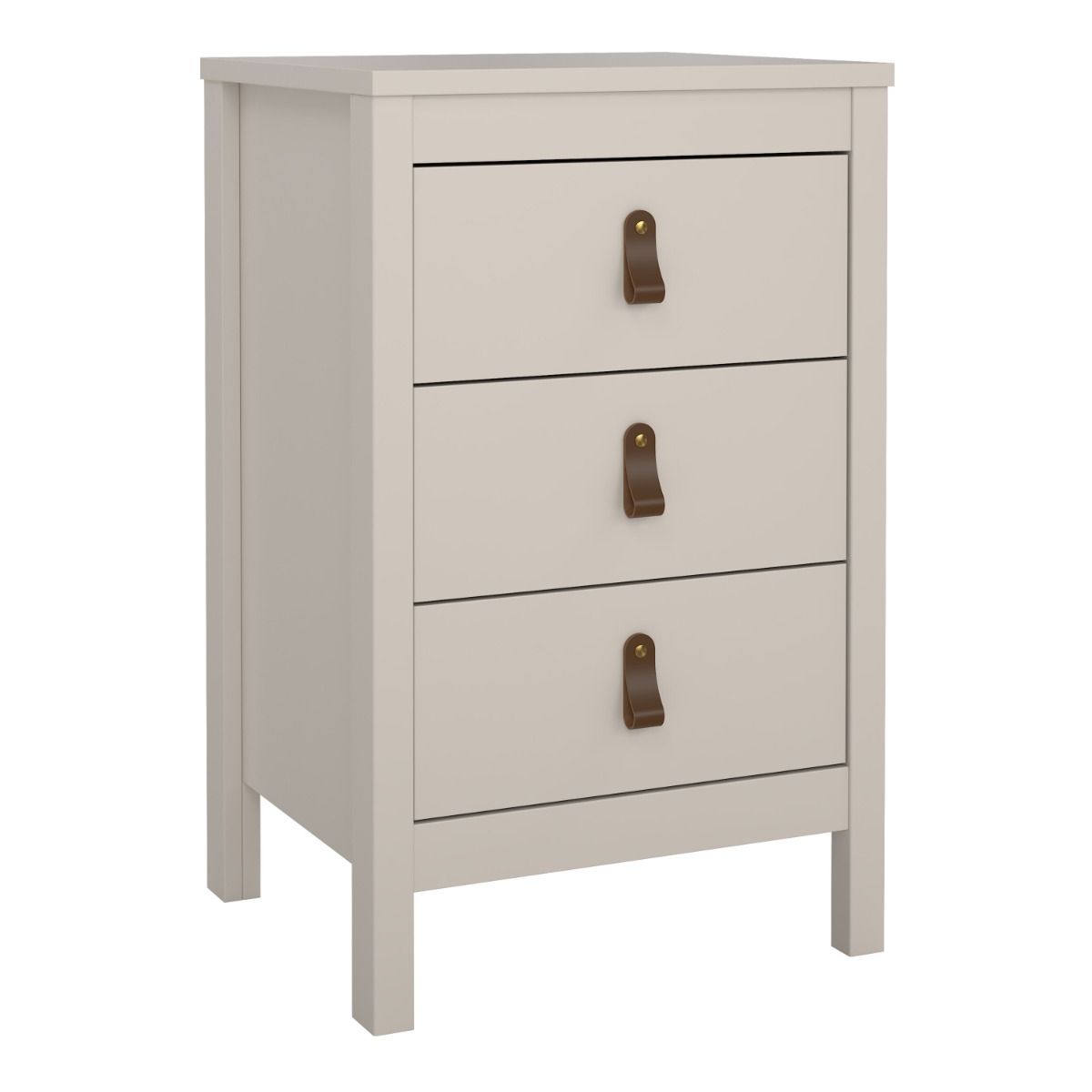 Barcelona Bedside Table 3 Drawers In Cashmere - Price Crash Furniture
