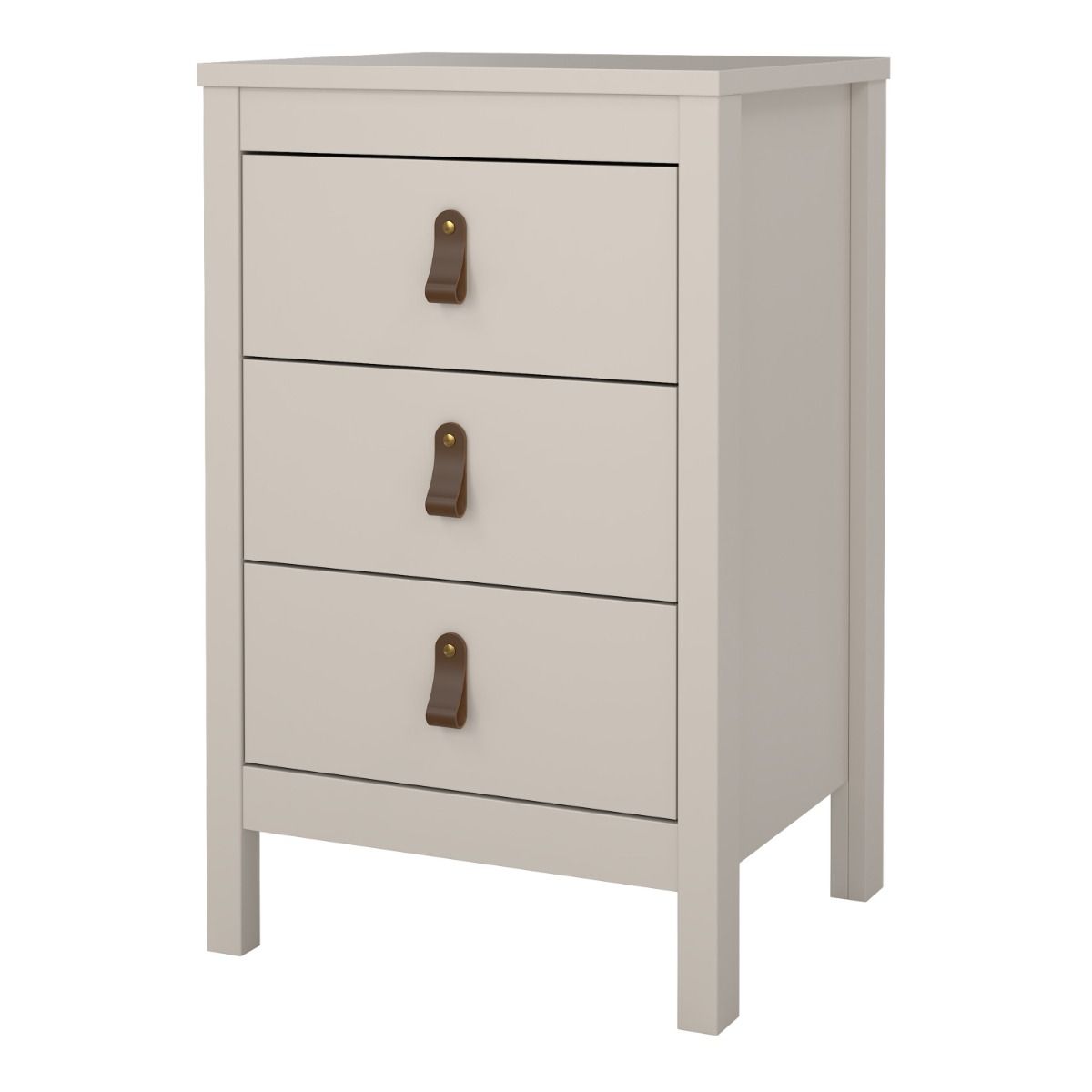 Barcelona Bedside Table 3 Drawers In Cashmere - Price Crash Furniture
