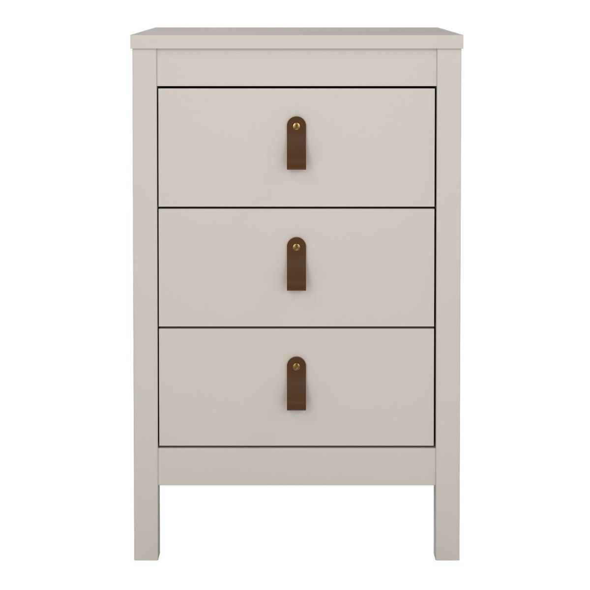 Barcelona Bedside Table 3 Drawers In Cashmere - Price Crash Furniture