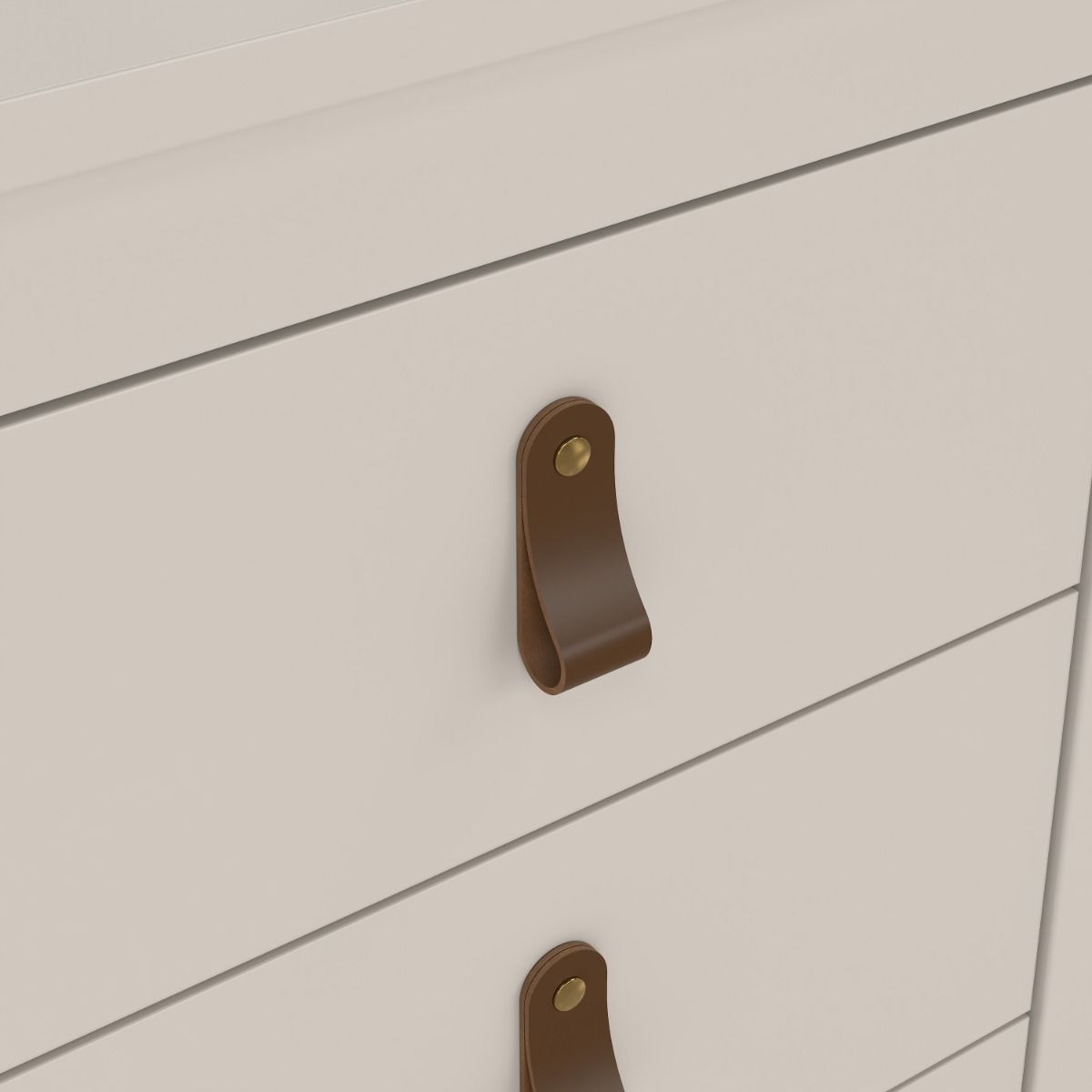 Barcelona Bedside Table 3 Drawers In Cashmere - Price Crash Furniture