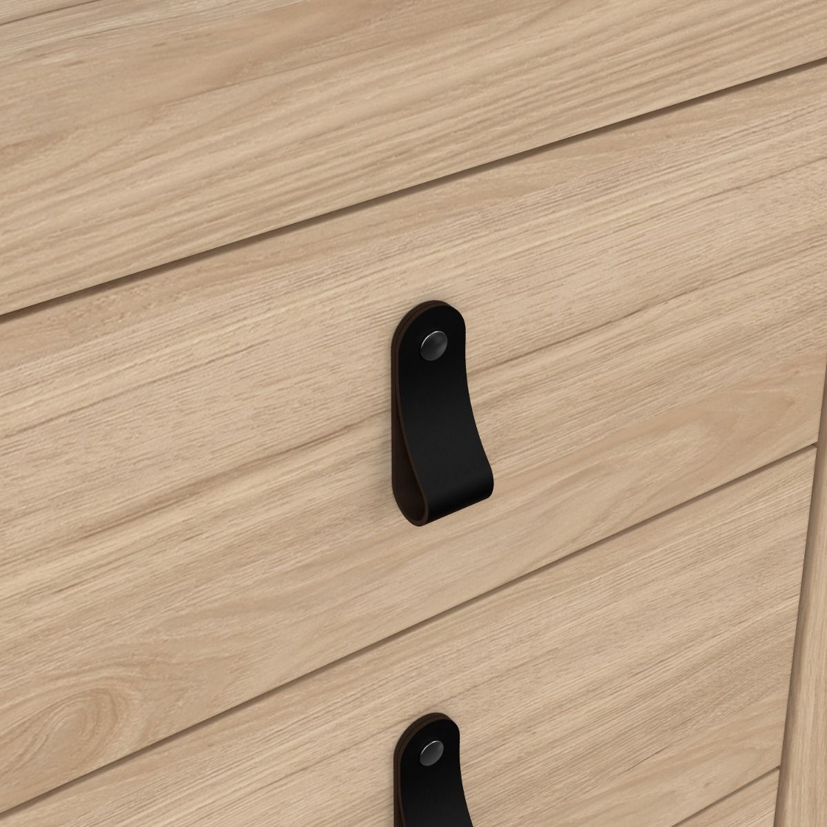 Barcelona Bedside Table 3 Drawers In Jackson Hickory Oak - Price Crash Furniture