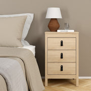 Barcelona Bedside Table 3 Drawers In Jackson Hickory Oak - Price Crash Furniture