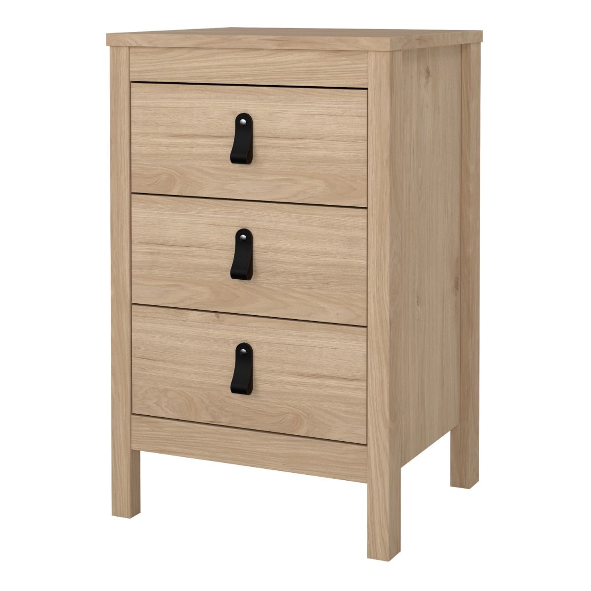 Barcelona Bedside Table 3 Drawers In Jackson Hickory Oak - Price Crash Furniture