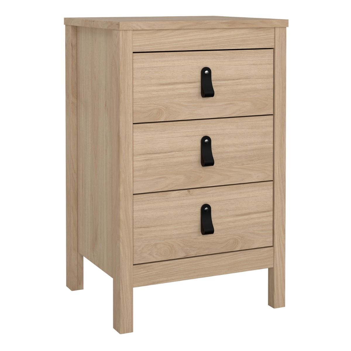Barcelona Bedside Table 3 Drawers In Jackson Hickory Oak - Price Crash Furniture