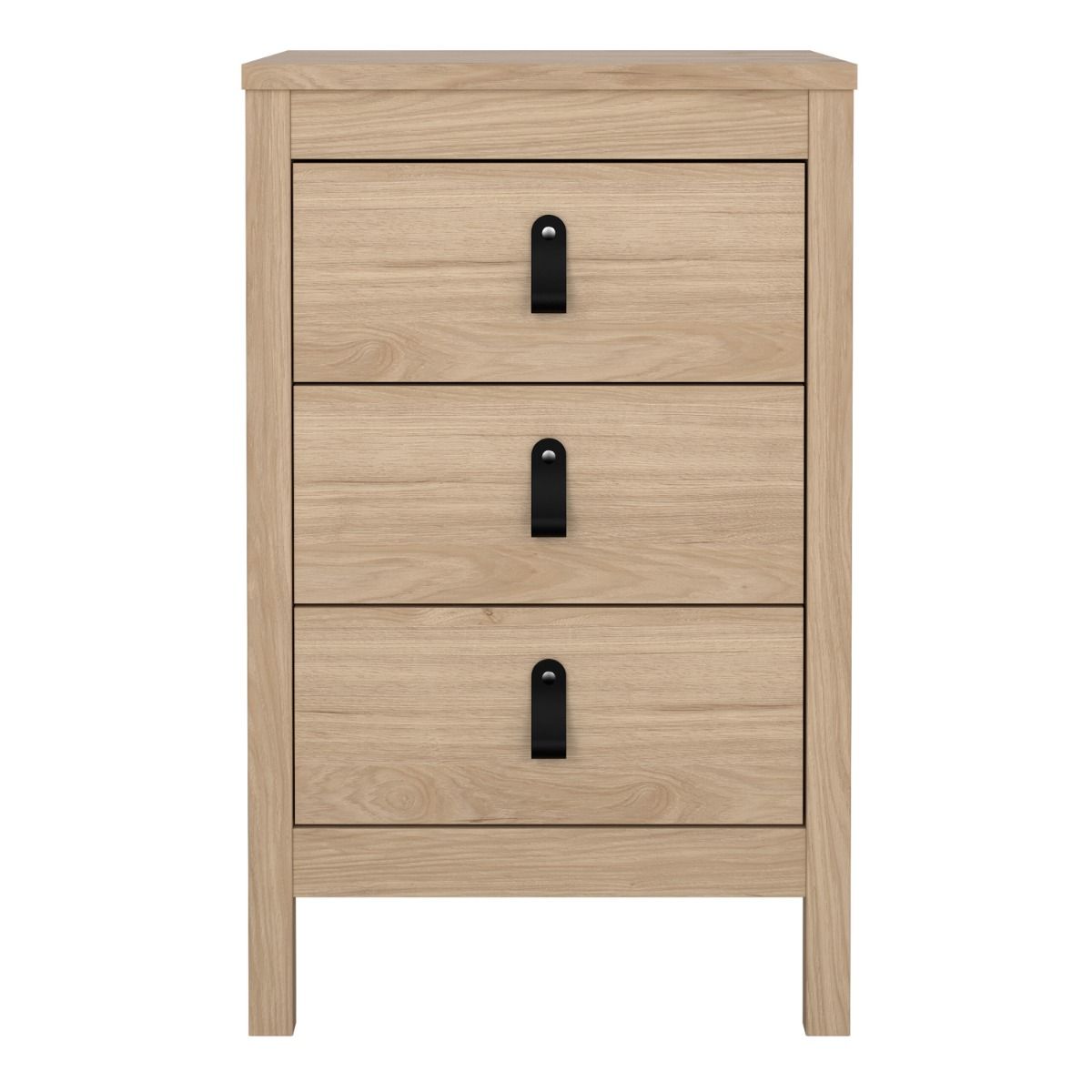 Barcelona Bedside Table 3 Drawers In Jackson Hickory Oak - Price Crash Furniture