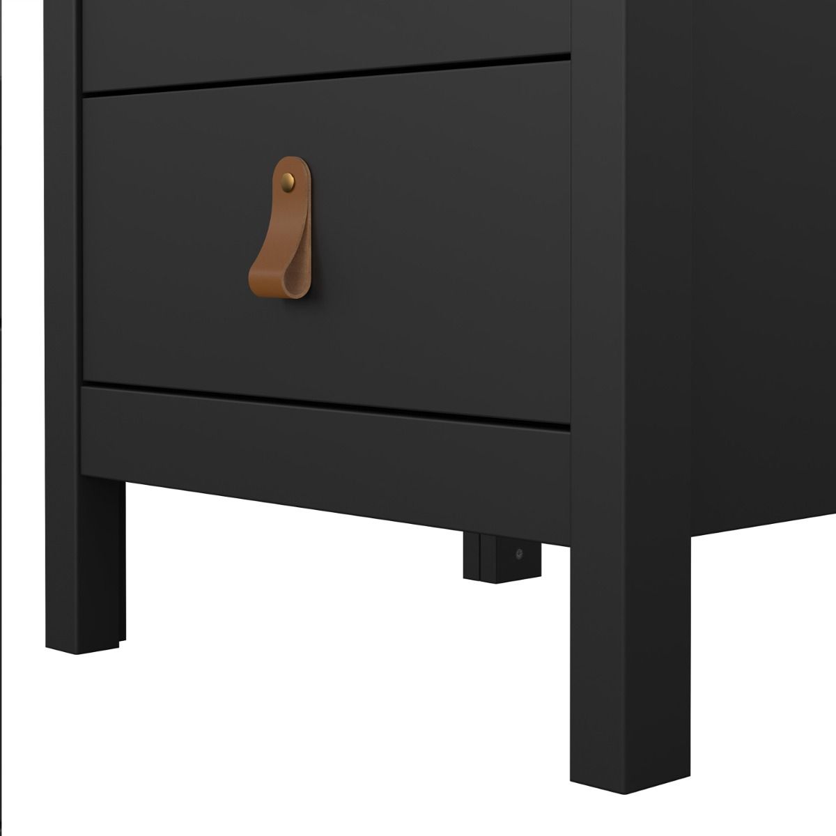 Barcelona Bedside Table 3 Drawers In Matt Black - Price Crash Furniture