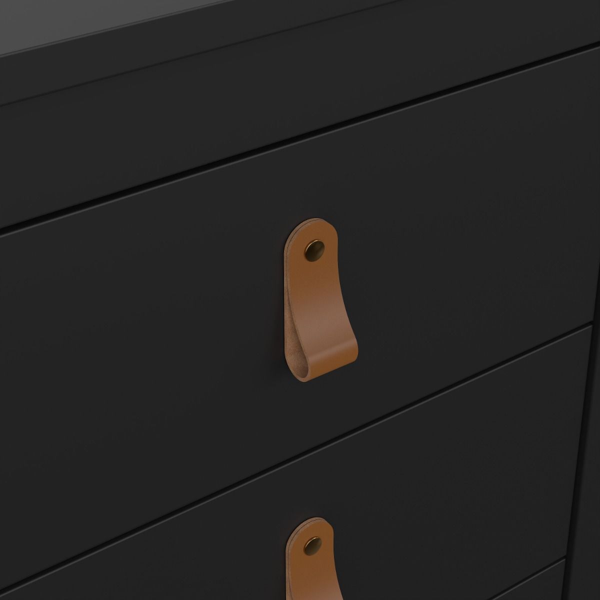 Barcelona Bedside Table 3 Drawers In Matt Black - Price Crash Furniture