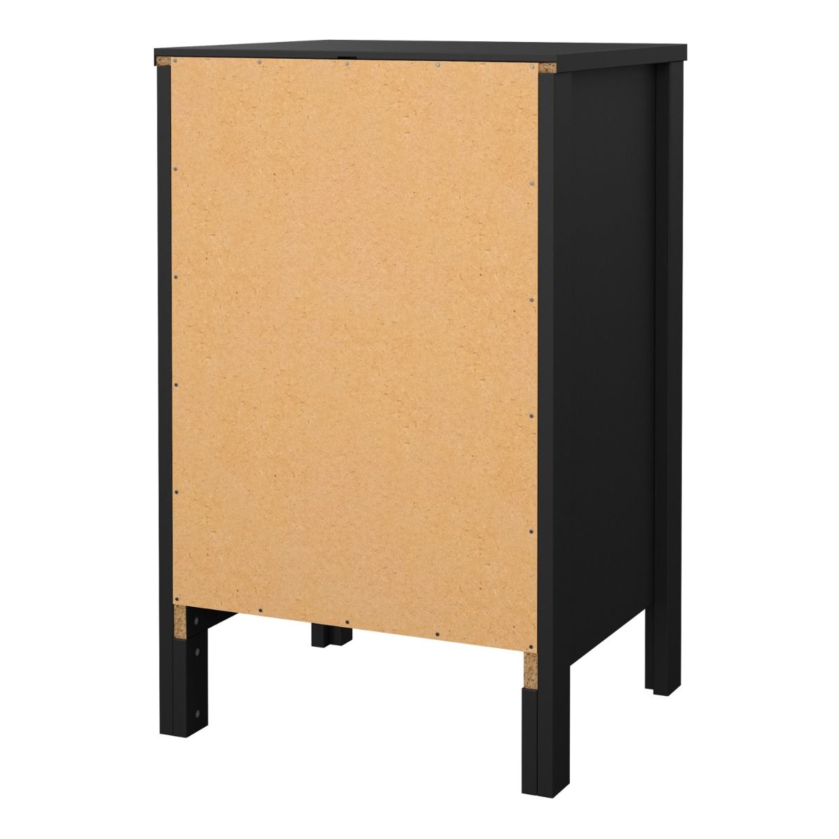Barcelona Bedside Table 3 Drawers In Matt Black - Price Crash Furniture
