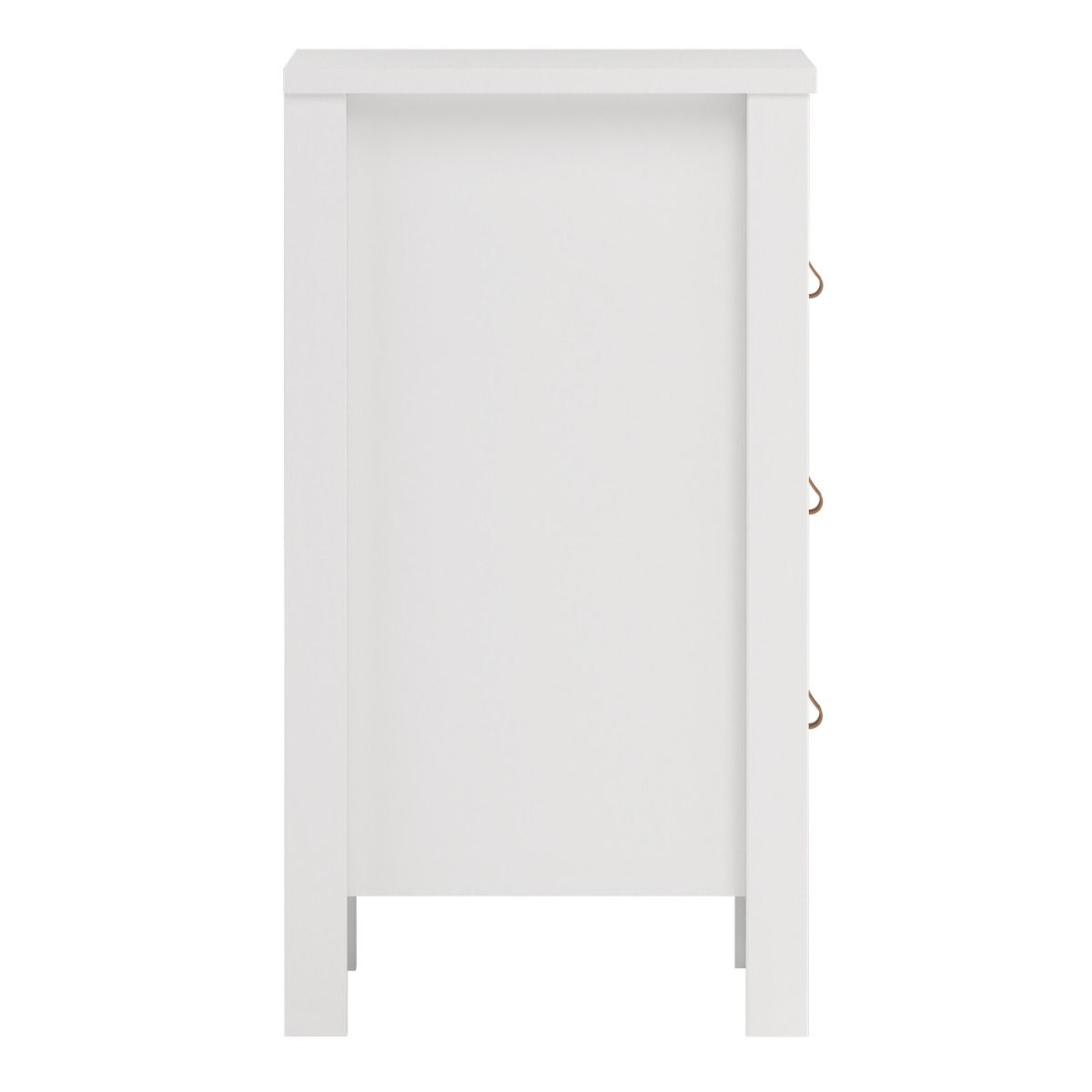 Barcelona Bedside Table 3 Drawers In White - Price Crash Furniture