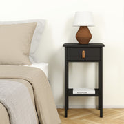 Barcelona Bedside Table With 1 Drawer In Matt Black - Price Crash Furniture