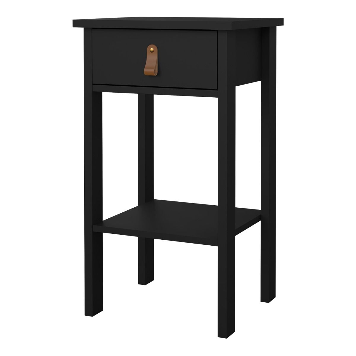 Barcelona Bedside Table With 1 Drawer In Matt Black - Price Crash Furniture