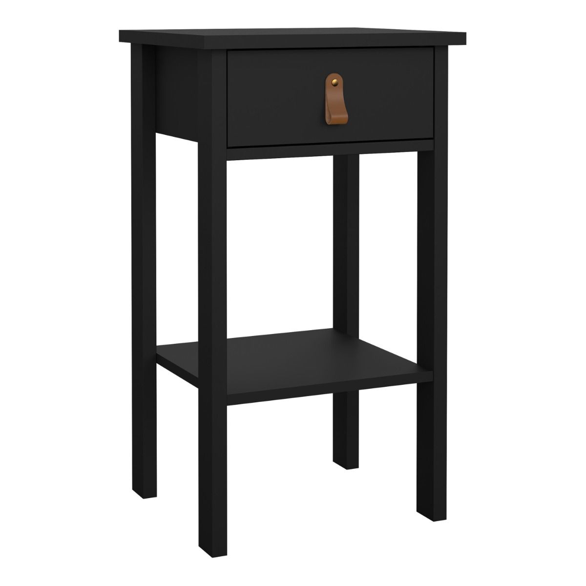 Barcelona Bedside Table With 1 Drawer In Matt Black - Price Crash Furniture