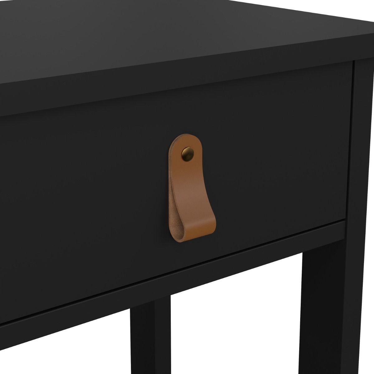 Barcelona Bedside Table With 1 Drawer In Matt Black - Price Crash Furniture