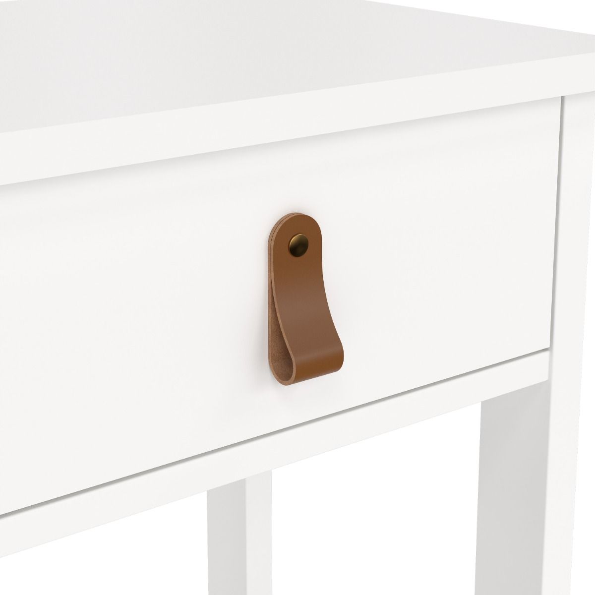 Barcelona Bedside Table Wwith 1 Drawer In White - Price Crash Furniture
