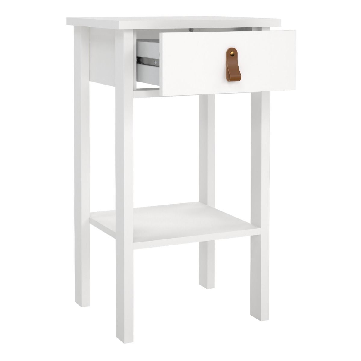 Barcelona Bedside Table Wwith 1 Drawer In White - Price Crash Furniture