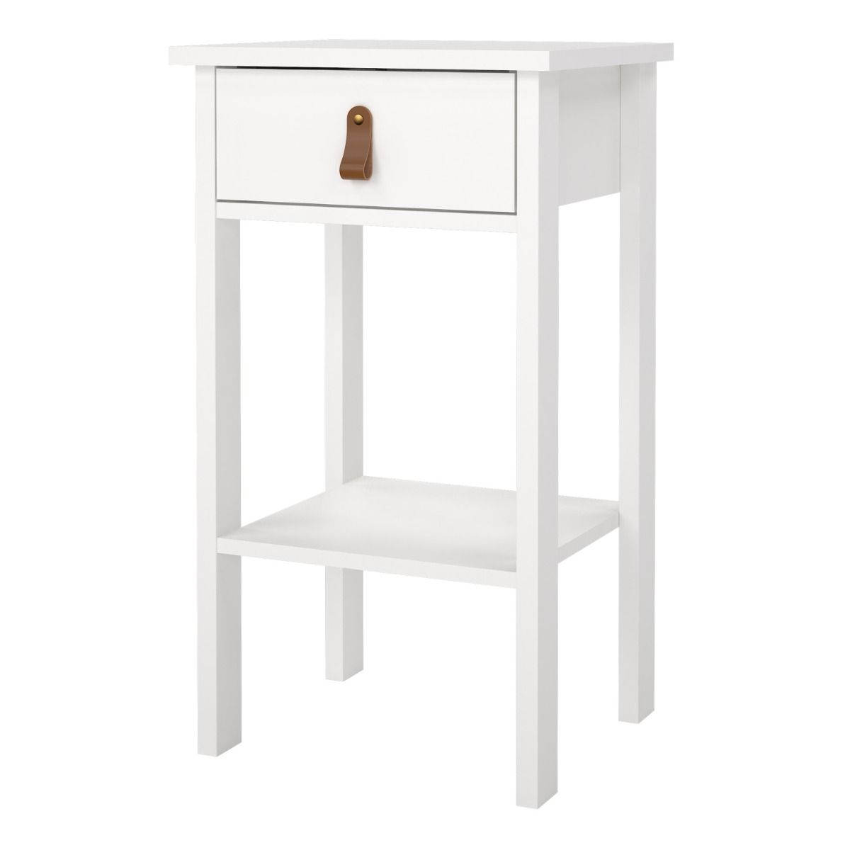 Barcelona Bedside Table Wwith 1 Drawer In White - Price Crash Furniture