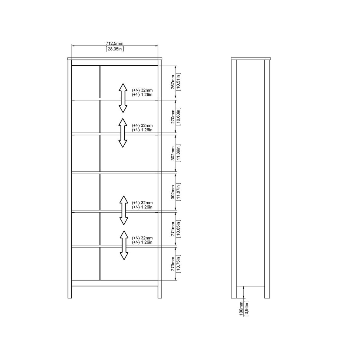 Barcelona Bookcase In Jackson Hickory Oak - Price Crash Furniture