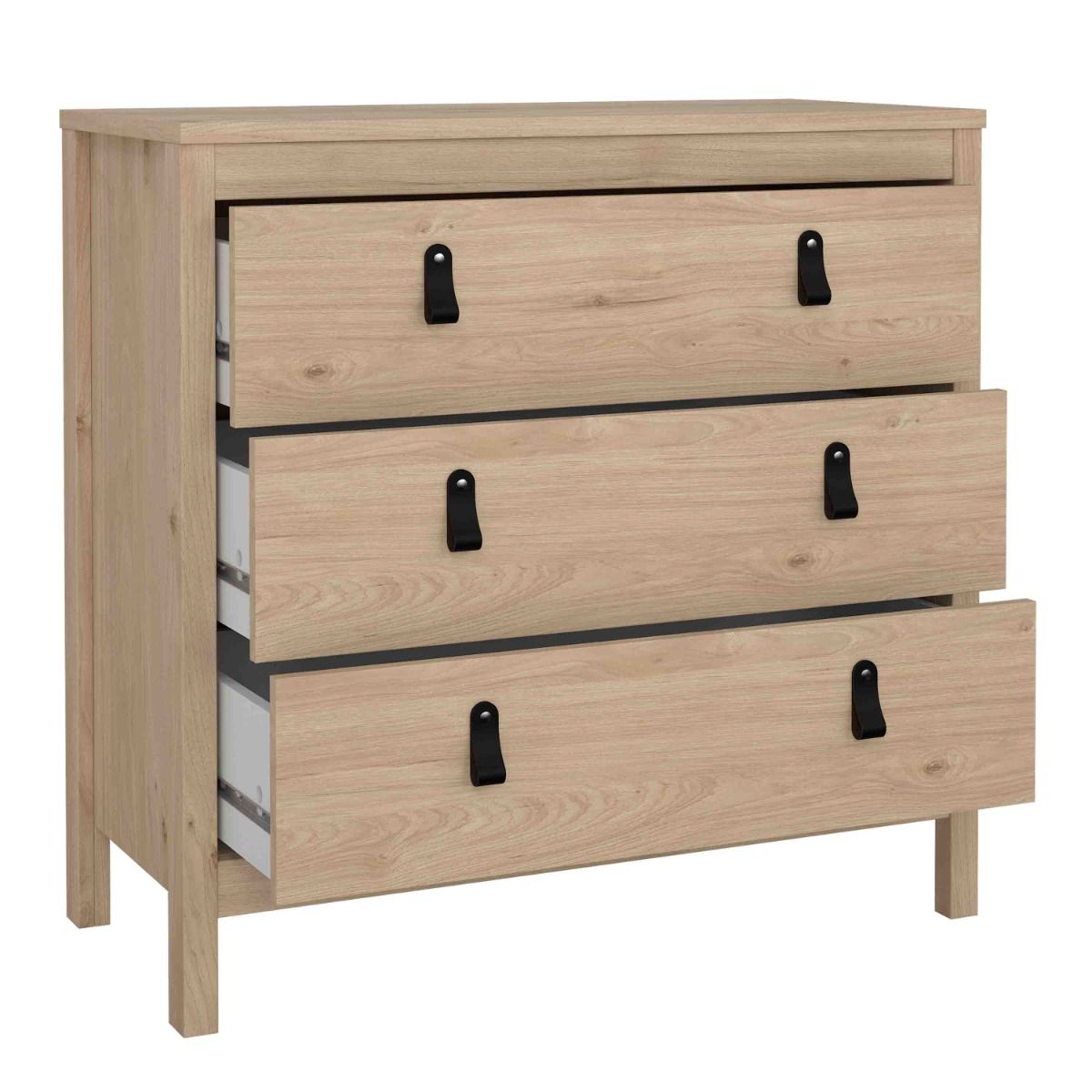 Barcelona Chest of 3 Drawers In Jackson Hickory Oak - Price Crash Furniture