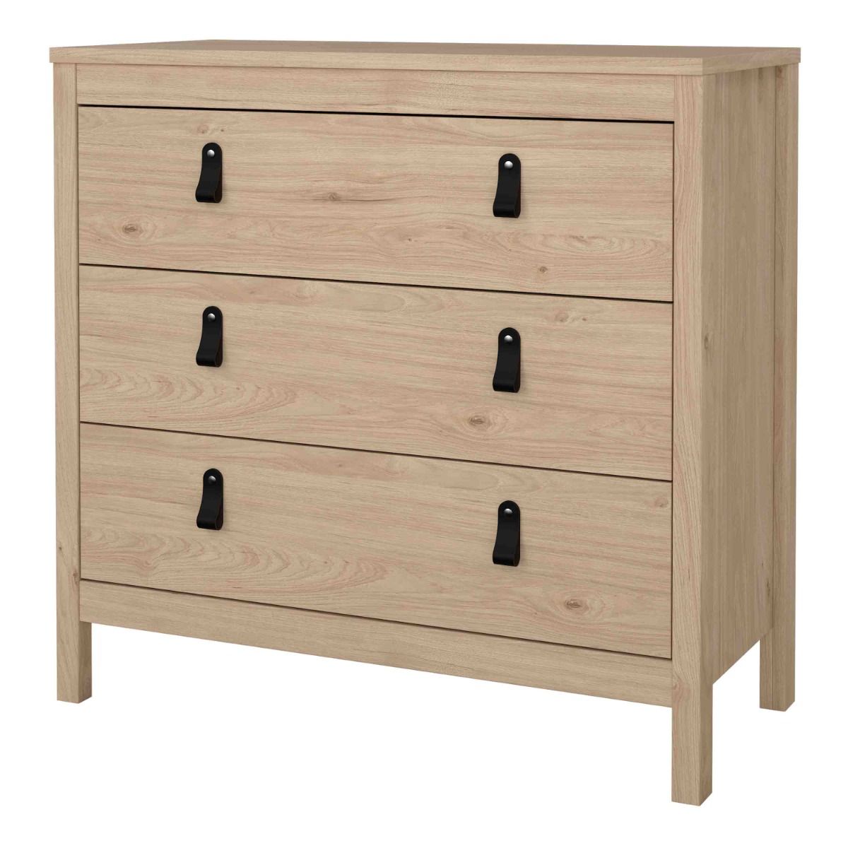 Barcelona Chest of 3 Drawers In Jackson Hickory Oak - Price Crash Furniture