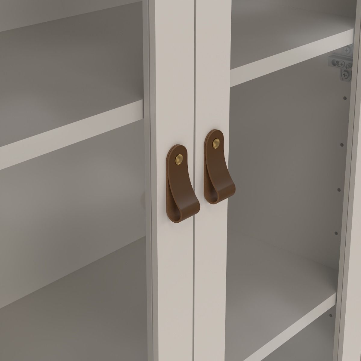 Barcelona China Cabinet 2 Glass Doors With 3 Drawers In Cashmere - Price Crash Furniture