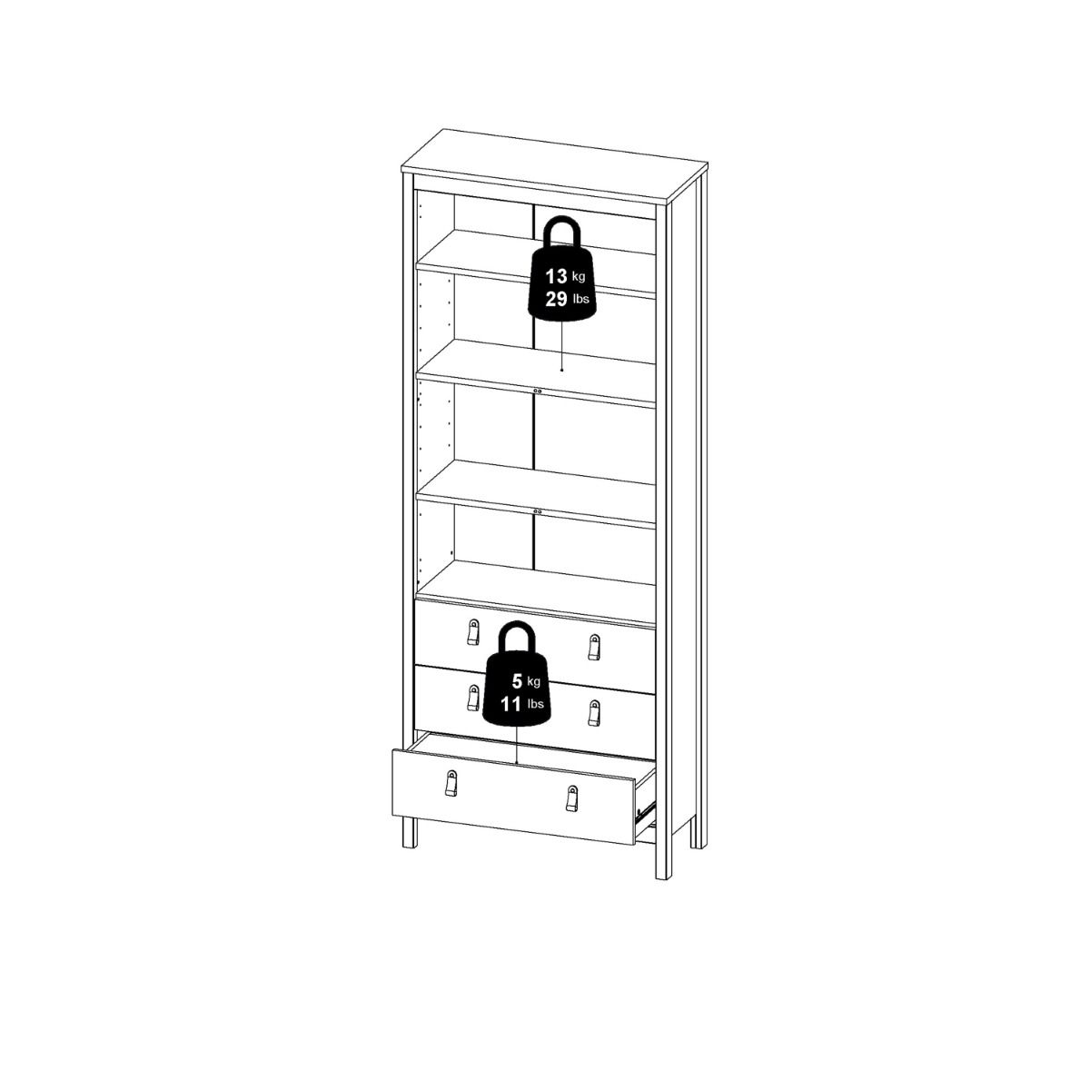 Barcelona China Cabinet 2 Glass Doors With 3 Drawers In Cashmere - Price Crash Furniture