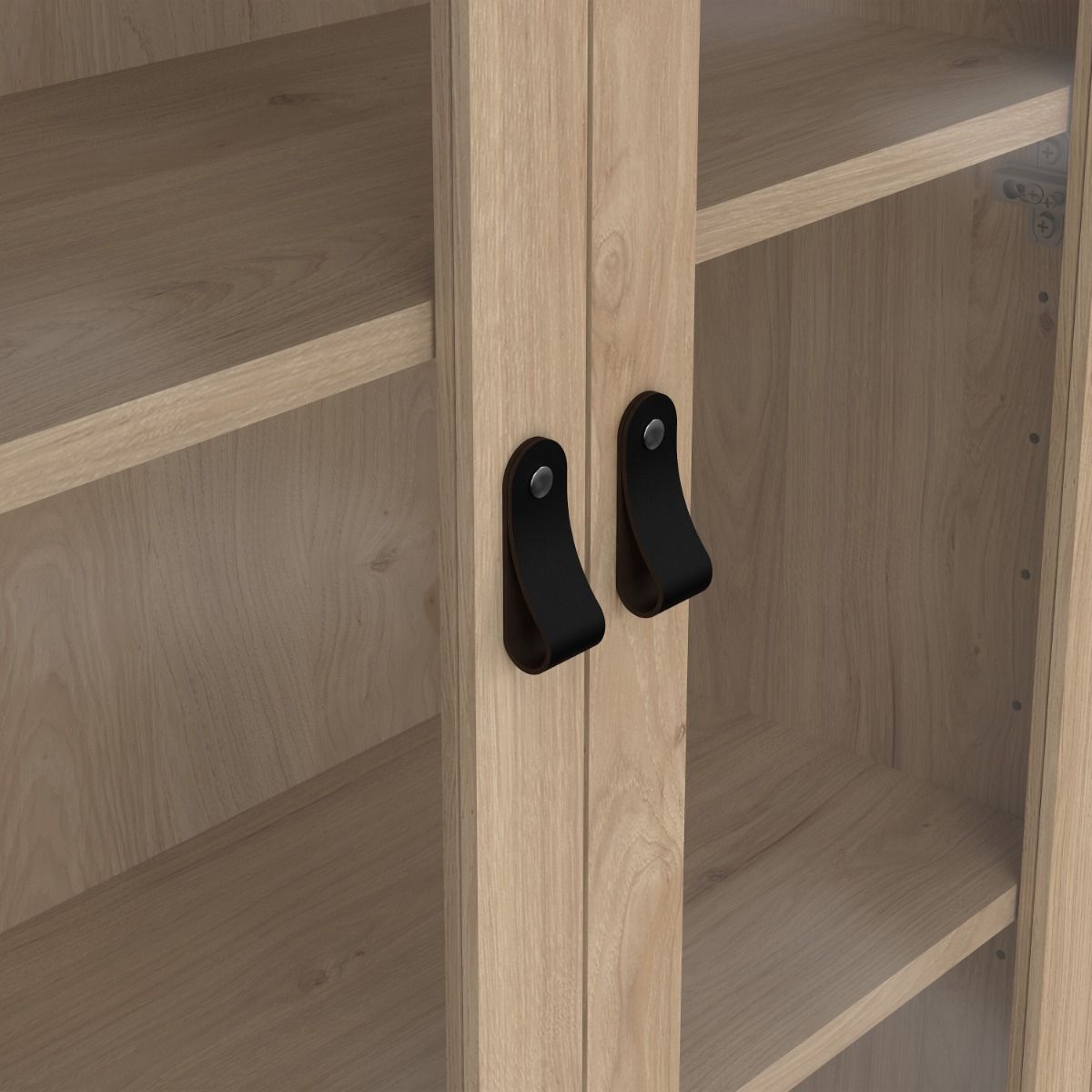 Barcelona China Cabinet 2 Glass Doors With 3 Drawers In Oak - Price Crash Furniture