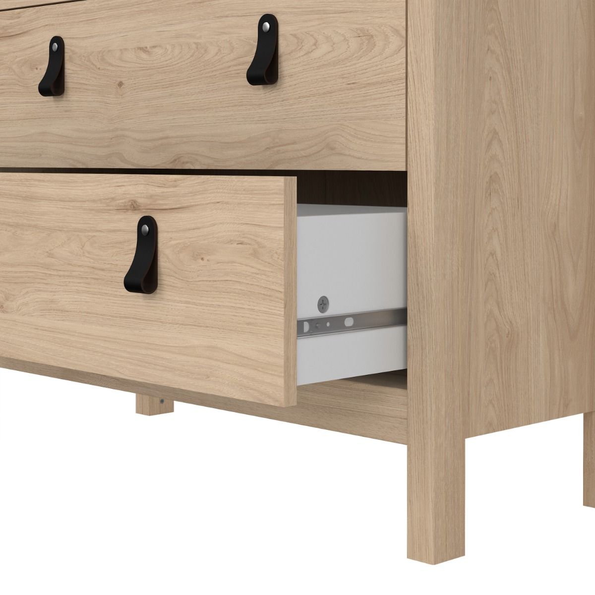 Barcelona China Cabinet 2 Glass Doors With 3 Drawers In Oak - Price Crash Furniture