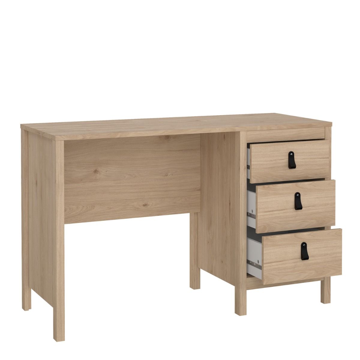 Barcelona Desk 3 Drawers In Jackson Hickory Oak - Price Crash Furniture