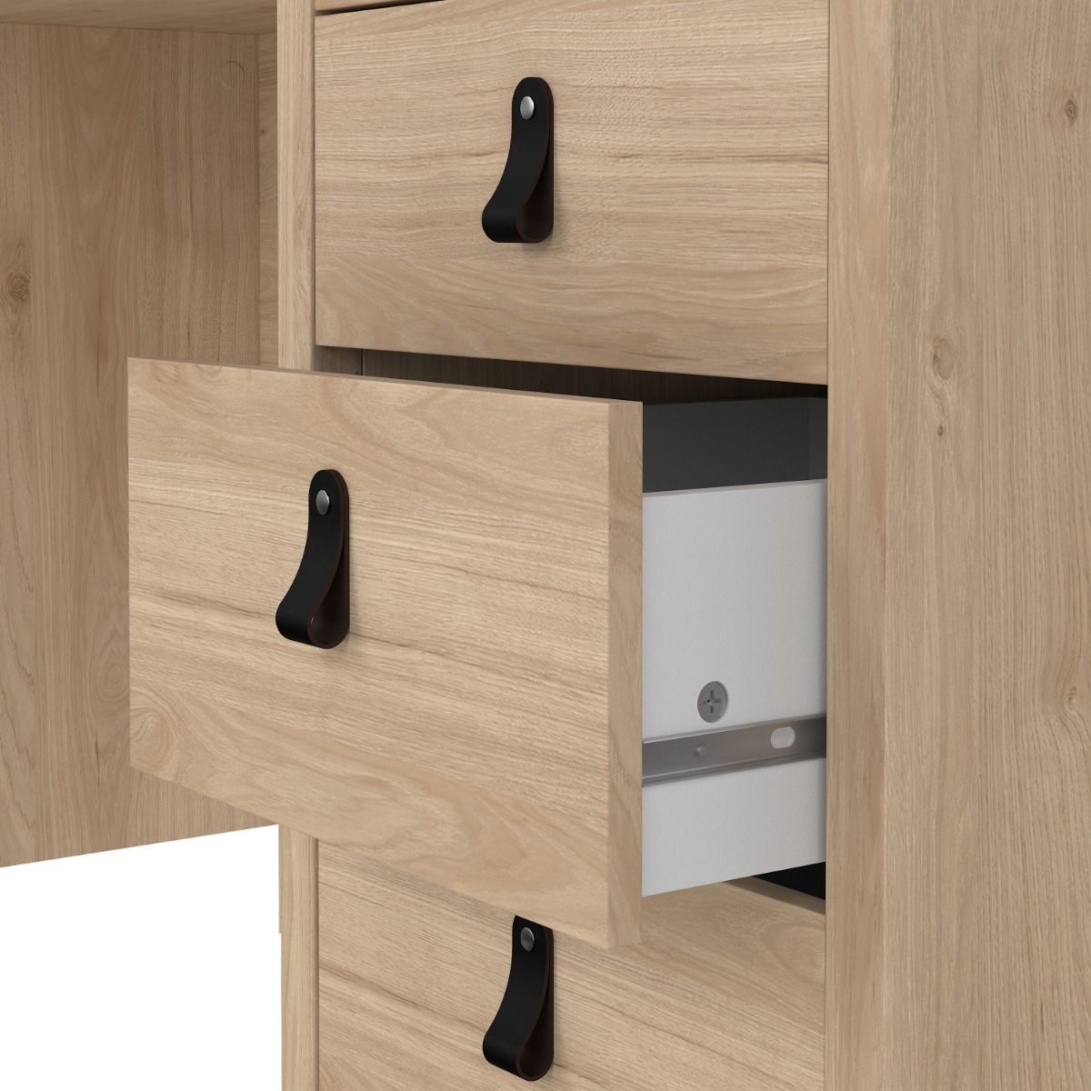 Barcelona Desk 3 Drawers In Jackson Hickory Oak - Price Crash Furniture