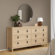 Barcelona Double Dresser 4+4 Drawers In Jackson Hickory Oak - Price Crash Furniture