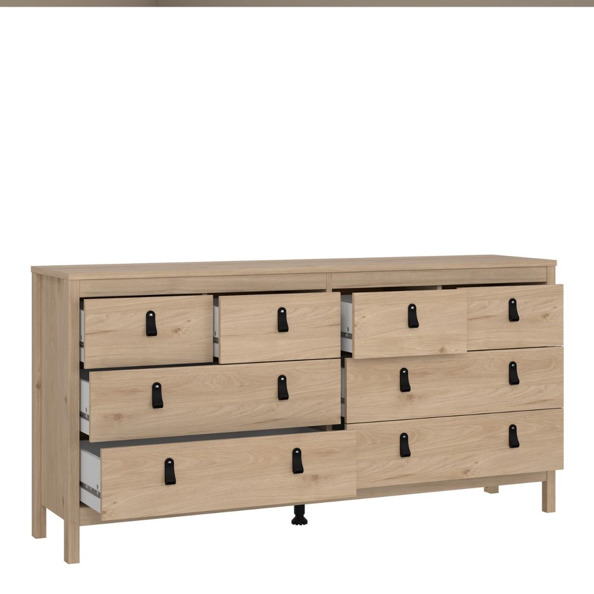 Barcelona Double Dresser 4+4 Drawers In Jackson Hickory Oak - Price Crash Furniture