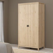 Barcelona Double Wardrobe With 2 Doors In Jackson Hickory Oak - Price Crash Furniture
