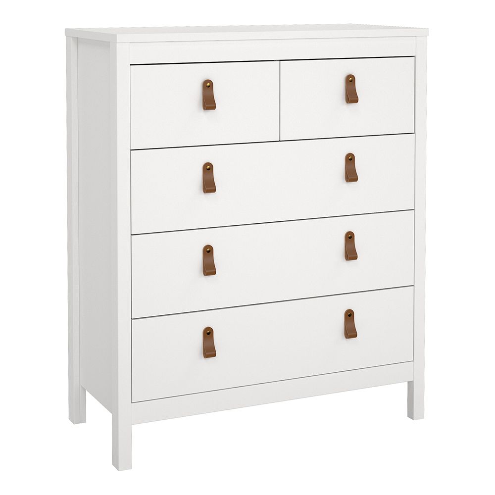 Barcelona Package - Bedside Table 2 Drawers + Chest 5 Drawers + Wardrobe With 3 Doors In White - Price Crash Furniture