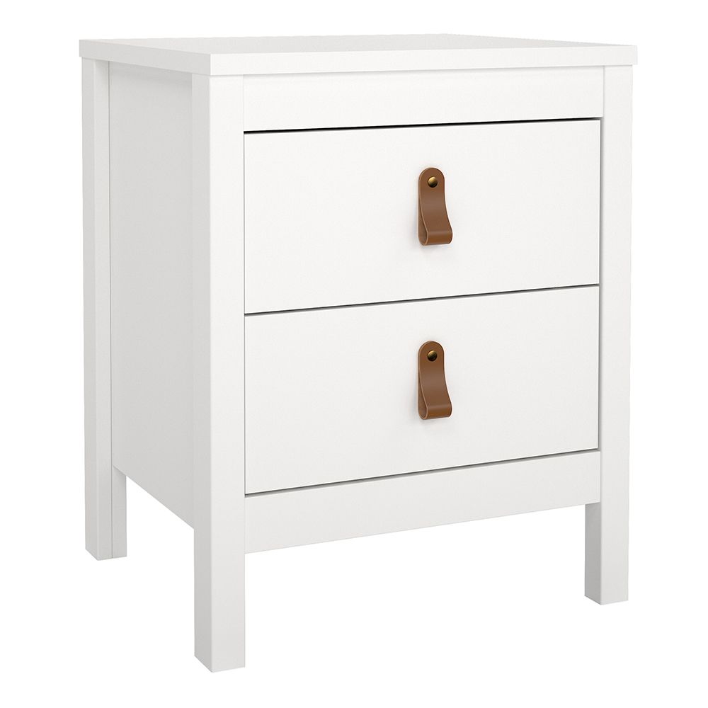 Barcelona Package - Bedside Table 2 Drawers + Chest 5 Drawers + Wardrobe With 3 Doors In White - Price Crash Furniture