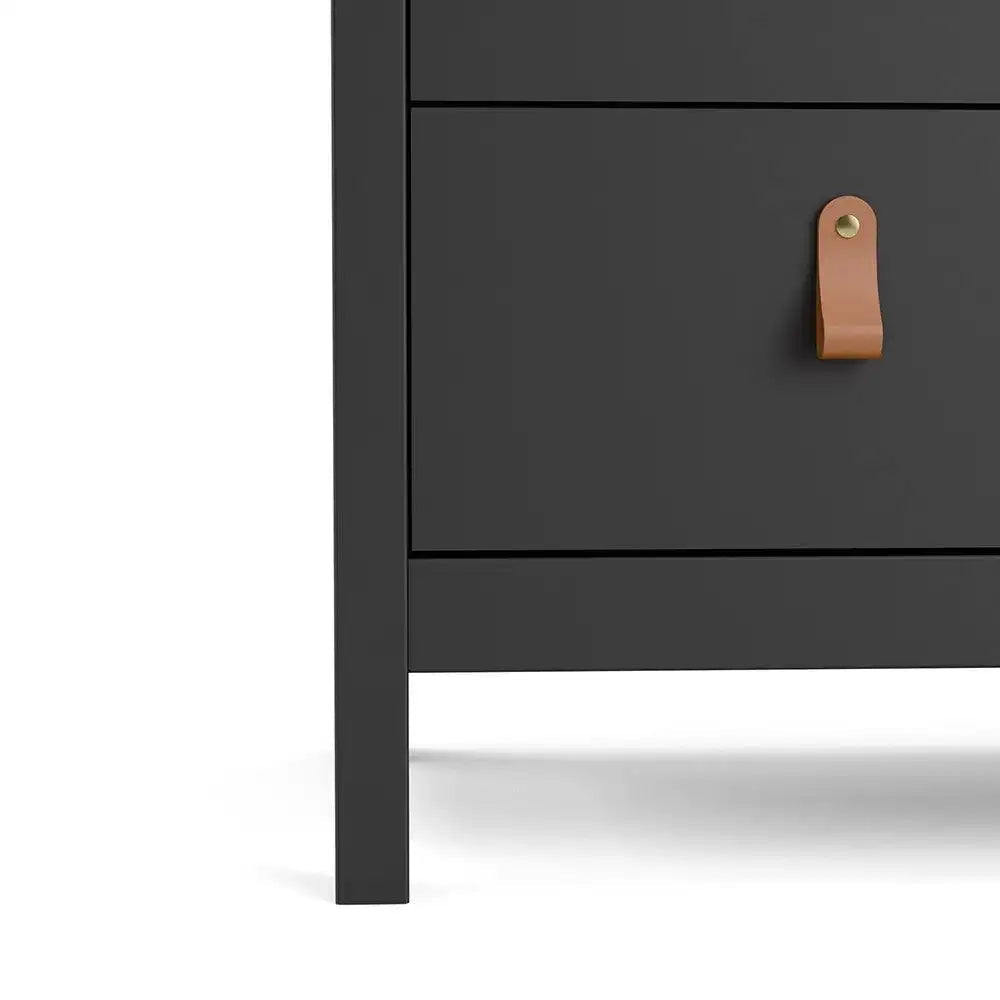 Barcelona Shaker Style 3 Drawer Chest of Drawers in Matt Black - Price Crash Furniture