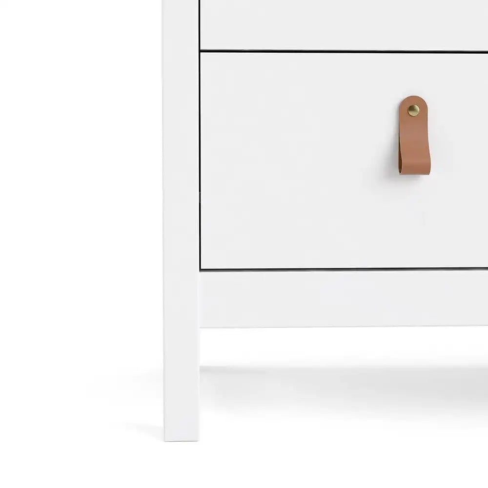 Barcelona Shaker Style 3 Drawer Chest of Drawers in White - Price Crash Furniture