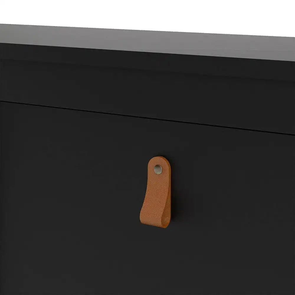 Barcelona Shoe Cabinet 4 Compartments in Matt Black - Price Crash Furniture