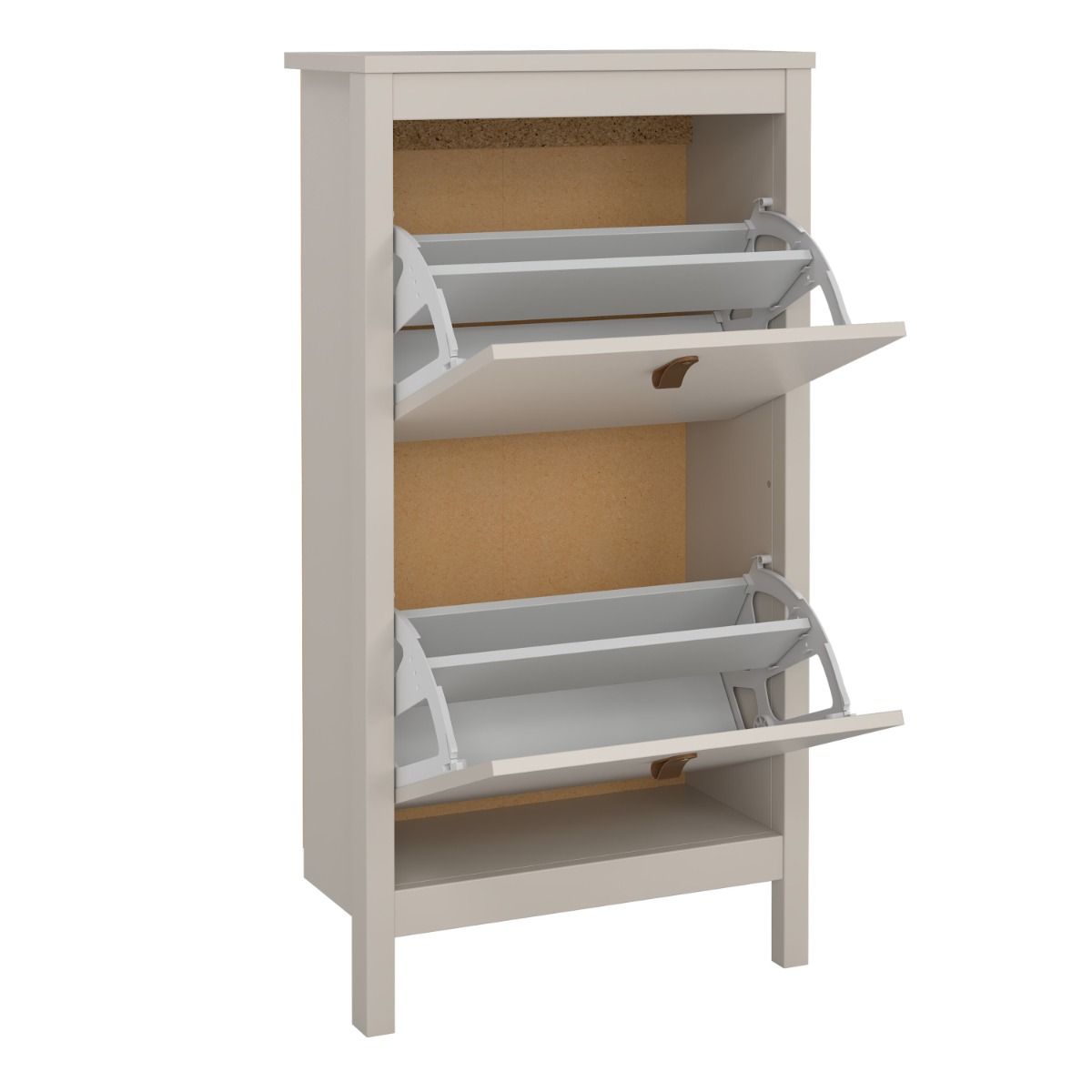 Barcelona Shoe Cupboard 2 Flip Down Doors In Cashmere - Price Crash Furniture